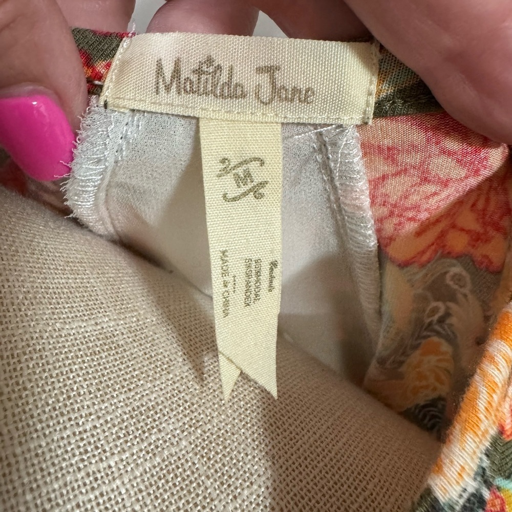 Matilda Jane Open Orchard Sleeveless Tank Top with Ruffled Hem. Size M - Picture 5 of 7